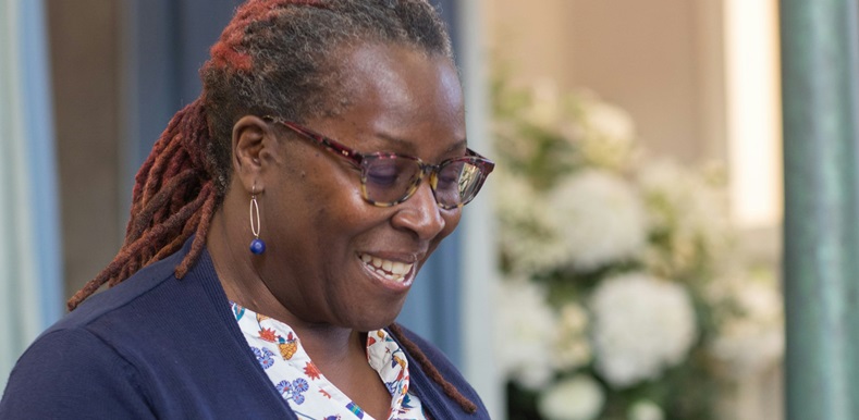 Woman delivering speech