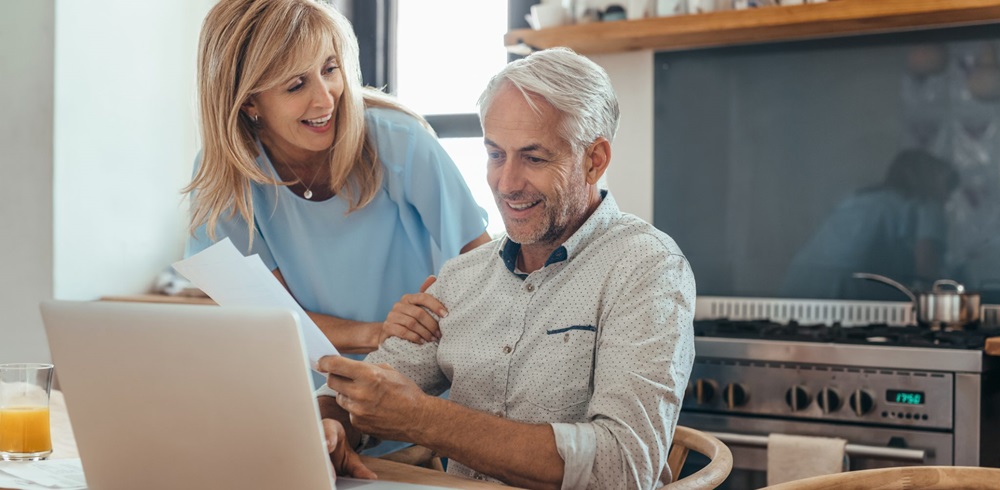 Couple at a computer